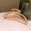 New Korea Trendy Geometric Square Gold Color Stainless Steel Hair Claw Cross Hairclip Hairpin Headwear Women Hair Accessories