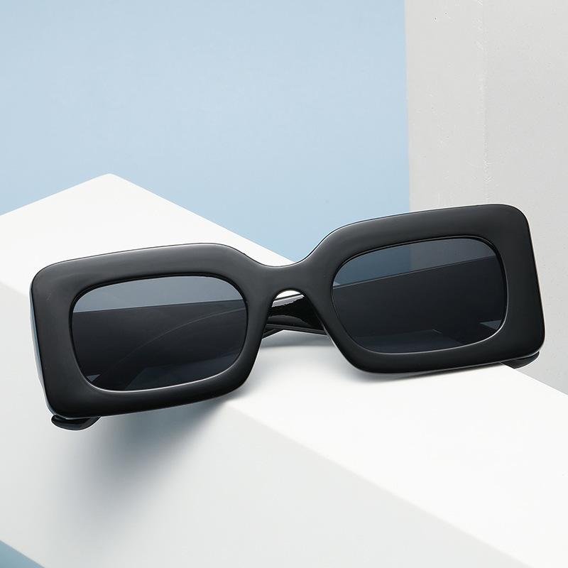 Square Jelly Sunglasses Trendy Concave Shape Photo Square Sunglasses