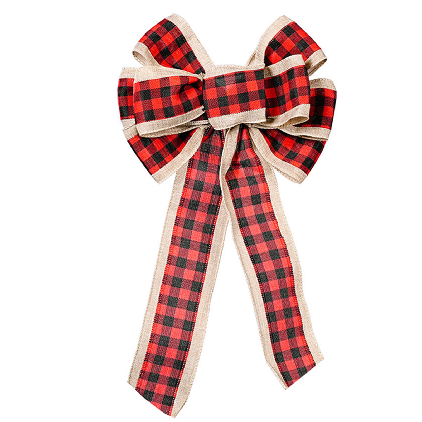 

Christmas Bow Decorations for Tree Holiday Xmas Decorations Red Green Gold Festive Ornaments DIY Home Party Supplies