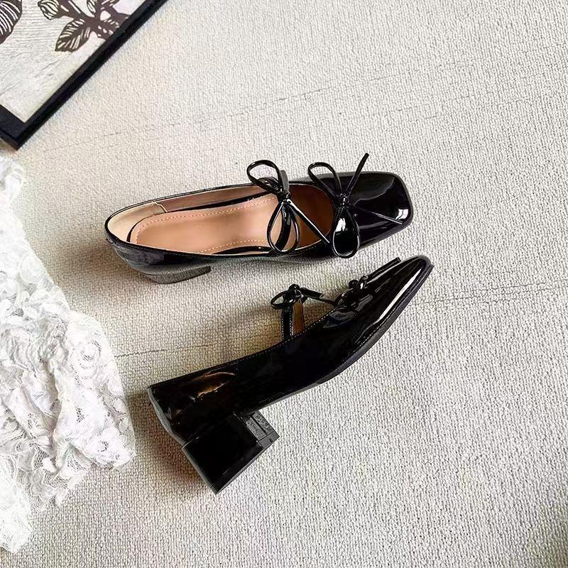 Fashion Women's Shoes 2025 Brand Buckle Strap Women's High Heels Fashion Butterfly-knot New Solid Square Toe Best Seller Mary Jane Shoes
