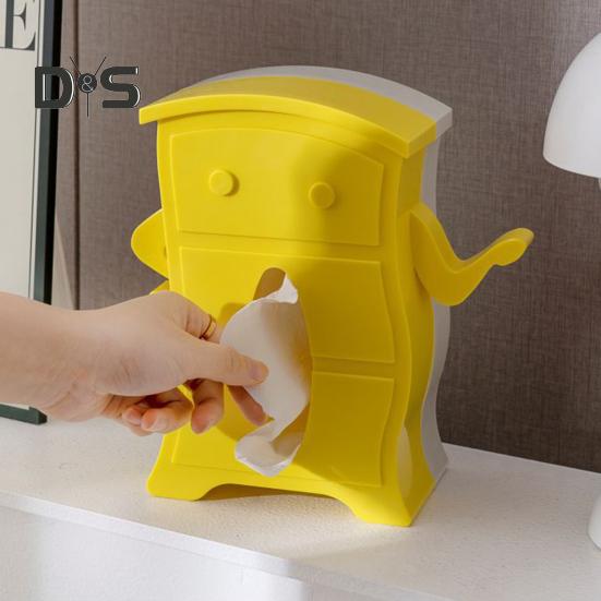 Cute Tissue Box Holder Creative Shape Vibrant Color Non-Slip Design Large Capacity Paper Holder Space-Saving Desktop Decor