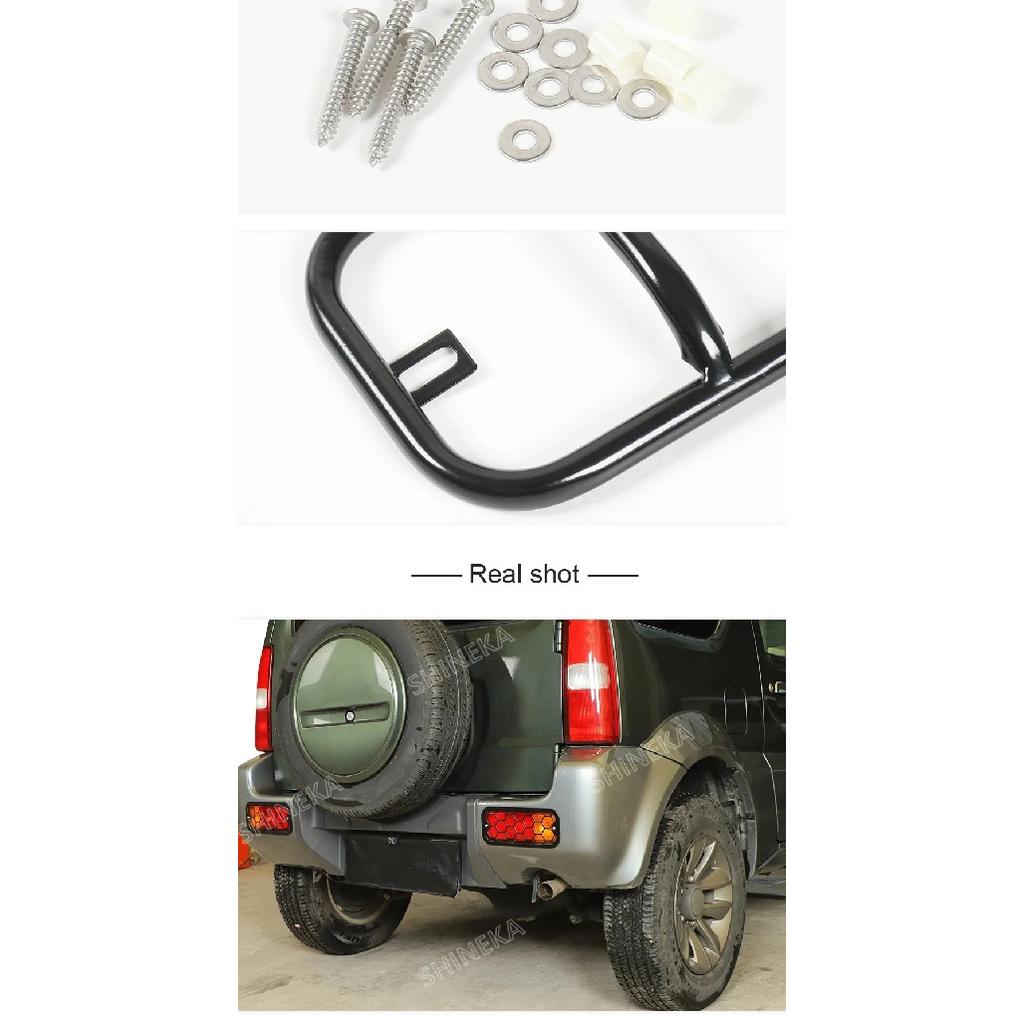 SHINEKA Lamp Hoods For Suzuki Jimny 2007-2017 Car Rear Bumper Fog Lamp Light Trim Cover Rear Fog Light Decoration Accessories