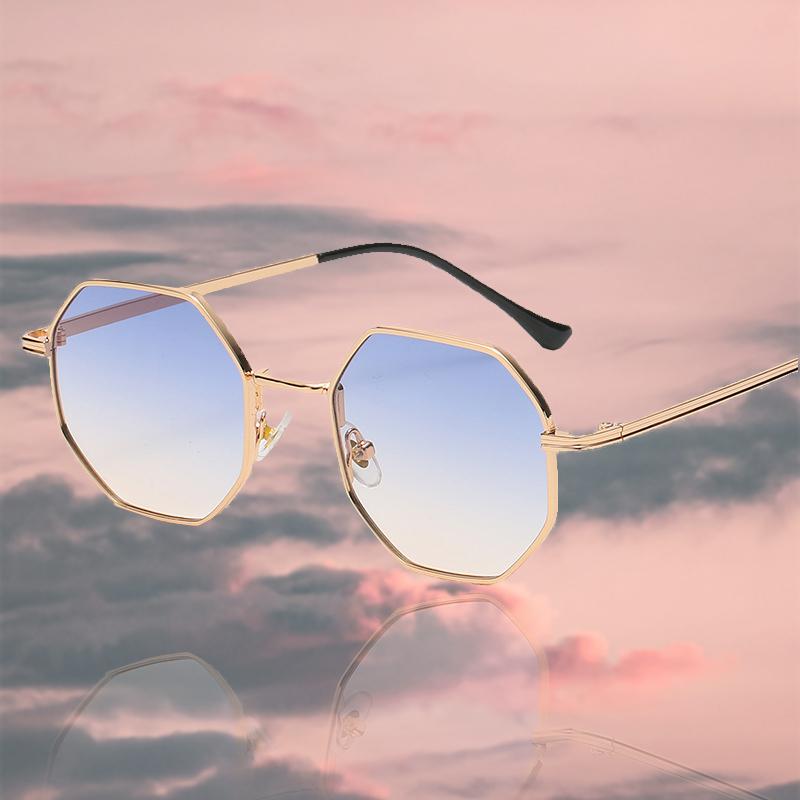 Fashion Retro Sunglasses Classic Metal Polygonal Sunglasses Sunglasses Octagon Glasses