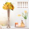 Bymaocar 6pcs Elegant Flower Vase Metal Flower Desktop Stand Gold 22.2" Tall for Centerpieces Wedding Anniversary Birthday Decor