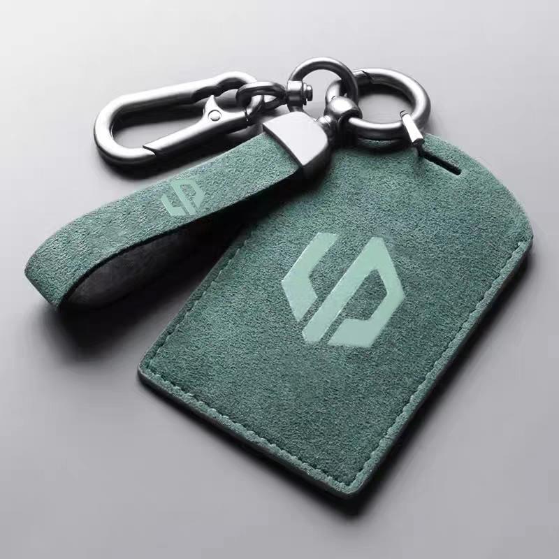 For Leapmotor C10 C16 Car Nfc Card Key Cover Suede Remote Key Fob Case Protector Holder Shell Kychain Interior