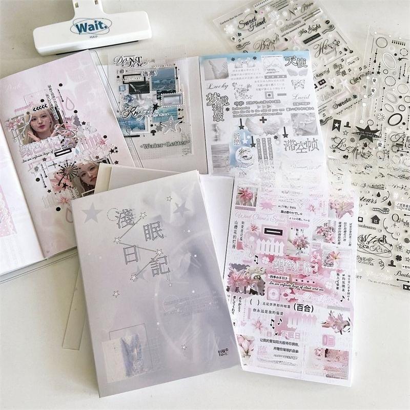 30pcs Korean Style Cute Cut Film Sticker Book Kawaii Scrapbooking Journal Decorative Sticker DIY Handbook School Supplies