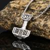 Thor's Hammer Pendant Necklaces for Men's Viking Nordic Celtic Stainless Steel Jewelry Hypoallergenic Amulet Gifts