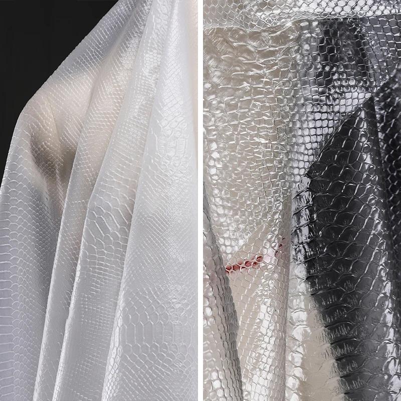 130*50Cm Transparent Tpu Fabric Snake Skin Waterproof Film Creative Clothing Bag Wholesale Cloth DIY Sewing Craft Dress Supplies