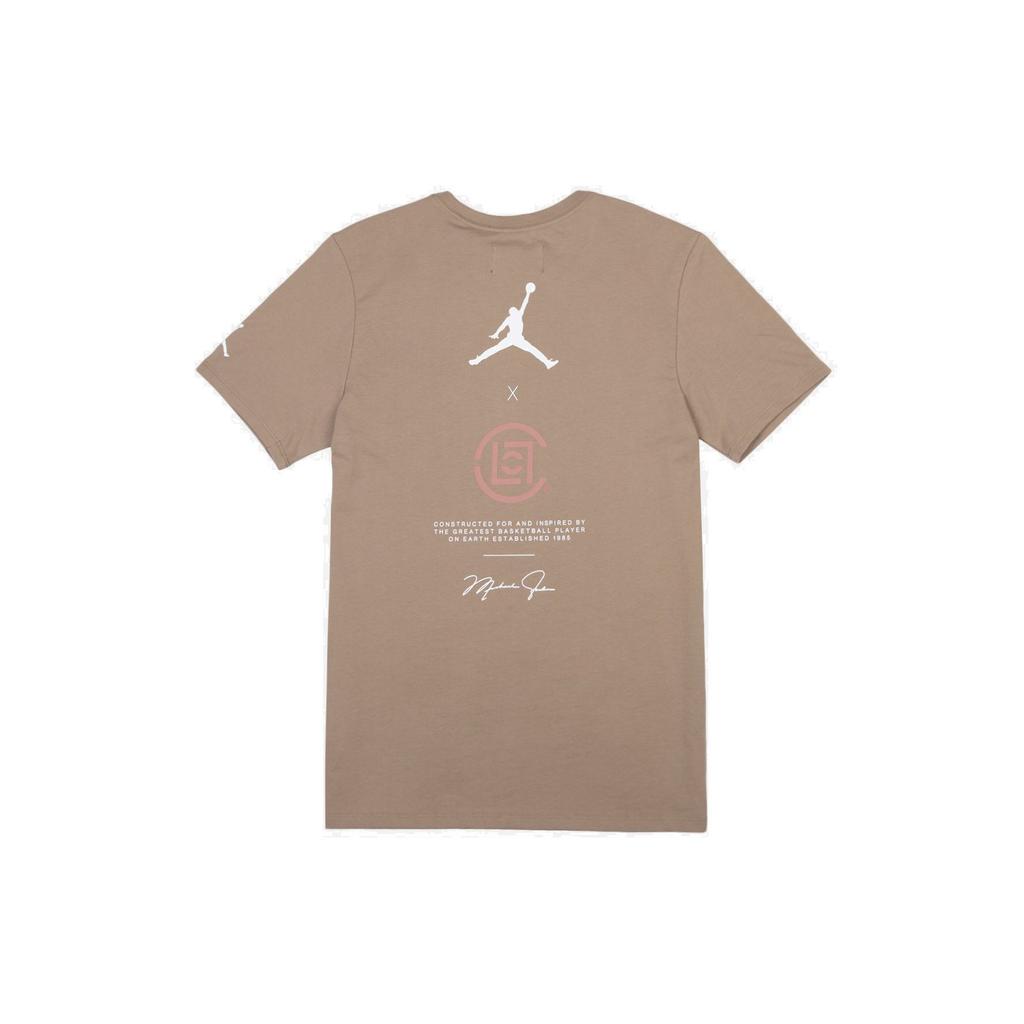 Air Jordan X CLOT Terracotta Warrior Sports Short-Sleeve T-Shirt Men Tops Khaki AR8390-202