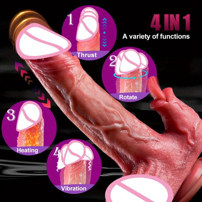 Thrusting Dildo Vibrator Control Penis Telescopic Licking Clitoris Quick Stimulator Orgasm Wireless Vibrator Sex Toy For Women