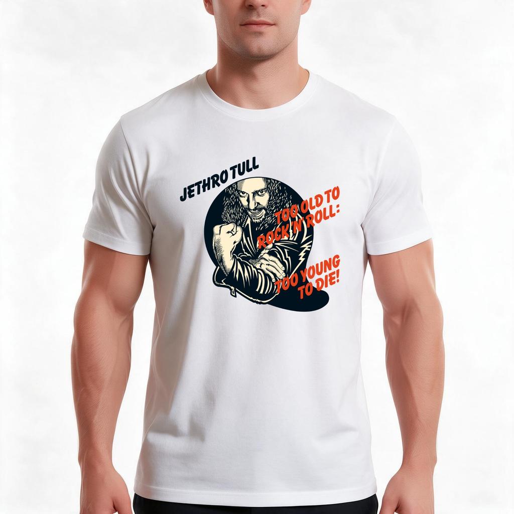 Jethro Tull Too Old To Rock N Roll Too Young To Die Tshirt Summer Casual Cotton Tee Oversized Streetwear Tops 100 Cotton