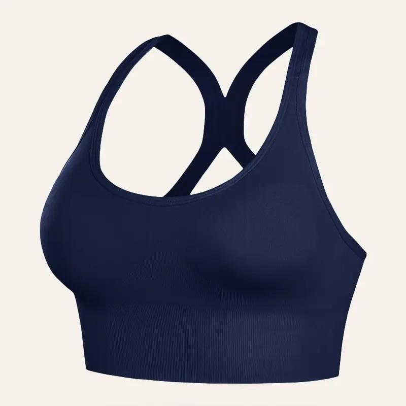 Sport-BHs für Damen Push-up Stoßdämpfend Lauf-BH Große Größen Tank-Stil Bügelfreie BHs Para Mujer Bralette