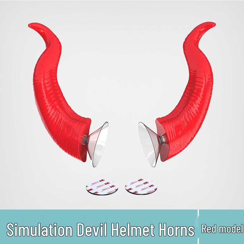 

Супер Крутой Шлем Демона-Быка с Рогами Дьявола - Забавная Мотоциклетная/Электровелосипедная Декорация на Присосках Бычьи Рога чёрный
