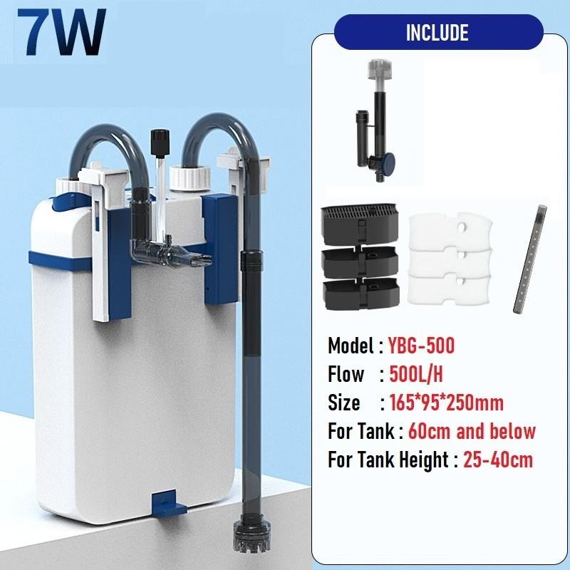 Filtro per Acquario Serbatoio Pesci Attrezzatura per la Pulizia Filtro Hang-On Raccoglitore di Schiuma Integrato Filtro Versatile