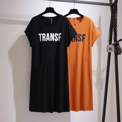 2XL~6XL Veľká veľkosť dámske šaty Písmeno Bez rukávov Tričko Sukňa Voľné Šaty strednej dĺžky Plus size Dámske oblečenie
