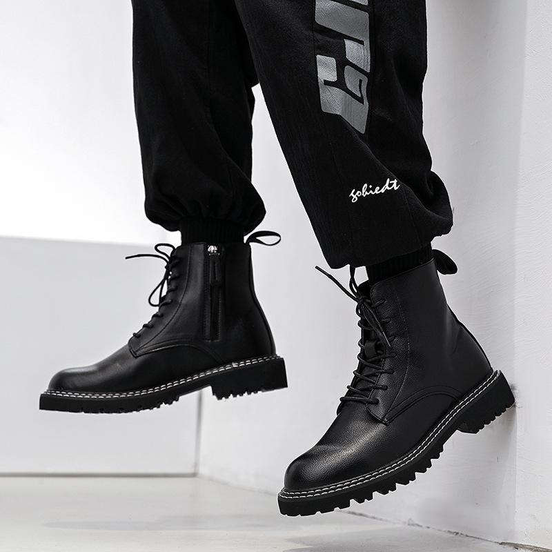 Middle Help Martin Boots Men'S Spring And Autumn British Style Thick-Soled Single Boots Advanced Tooling Men'S Short Boots Single Shoes M11-B