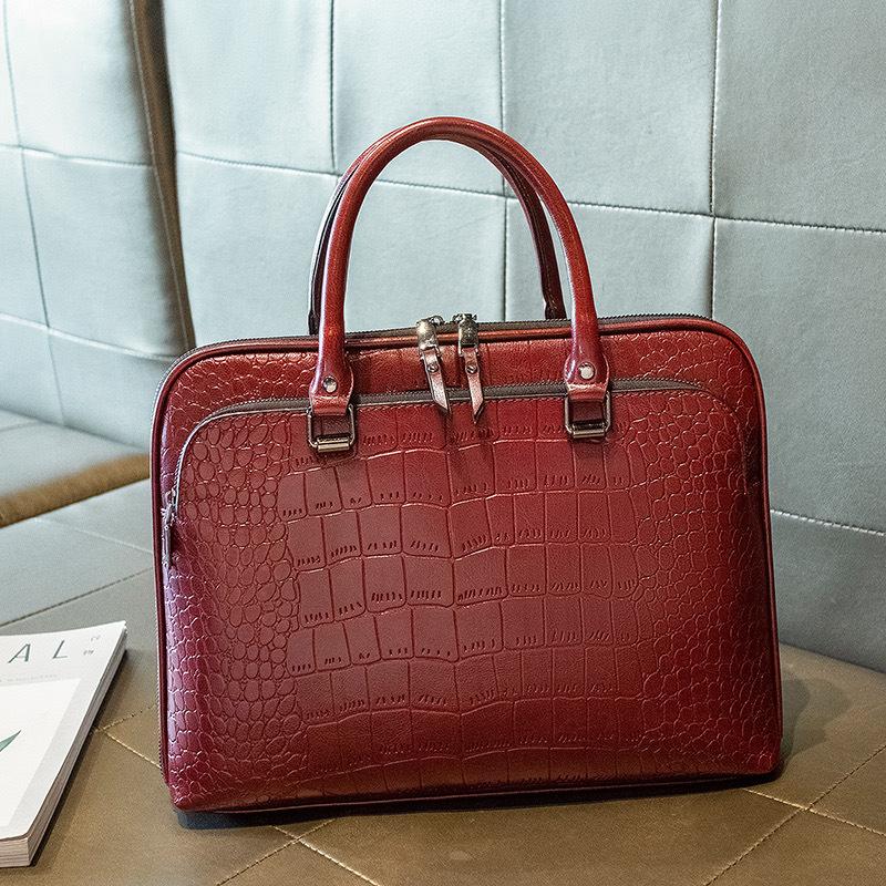 TS JYL laptop bag,Genuine Leather Women Handbag Fit 13 14 Inch Laptop Crossbody Shoulder Bag