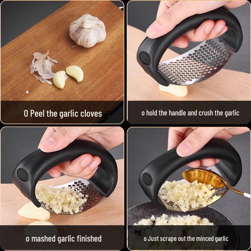 Garlic Mincer and Chopper - Manual Ring Slicing Tool for Kitchen
