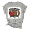 TOUCHDOWN SEASONWomen's Casual Fashion Casual Short Sleeve Rugby Print Round Neck T-shirt Top