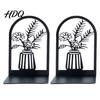 Sturdy Book Support 1 Pair Flower Metal Bookends Decorative Vase Ends
