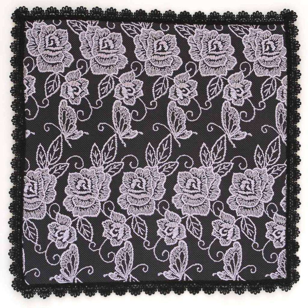 Lace Handkerchief with Rose Embroidery [ANNA SUI] (Purple) 001199-0001-01
