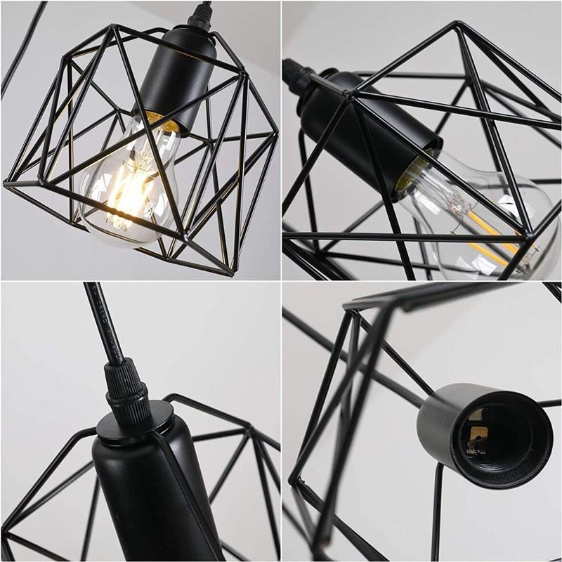 E27 Retro Ceiling Lamps Black Industrial Light Fixture Vintage Semi Flush Mount Ceiling Lights Porch Hallway Stairway Mini Metal