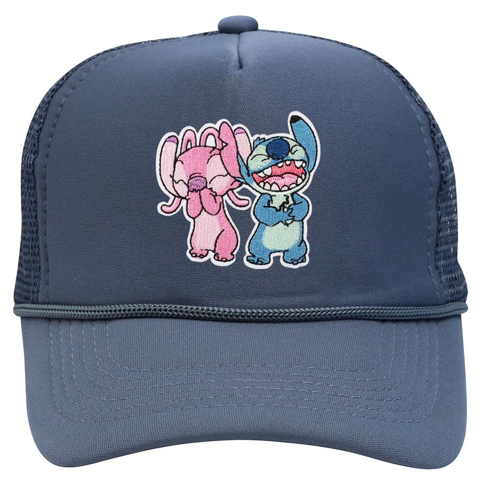 Labeling cartoon Stitch net hat color matching men's and women's baseball caps outdoor travel sunshade truck hat tide