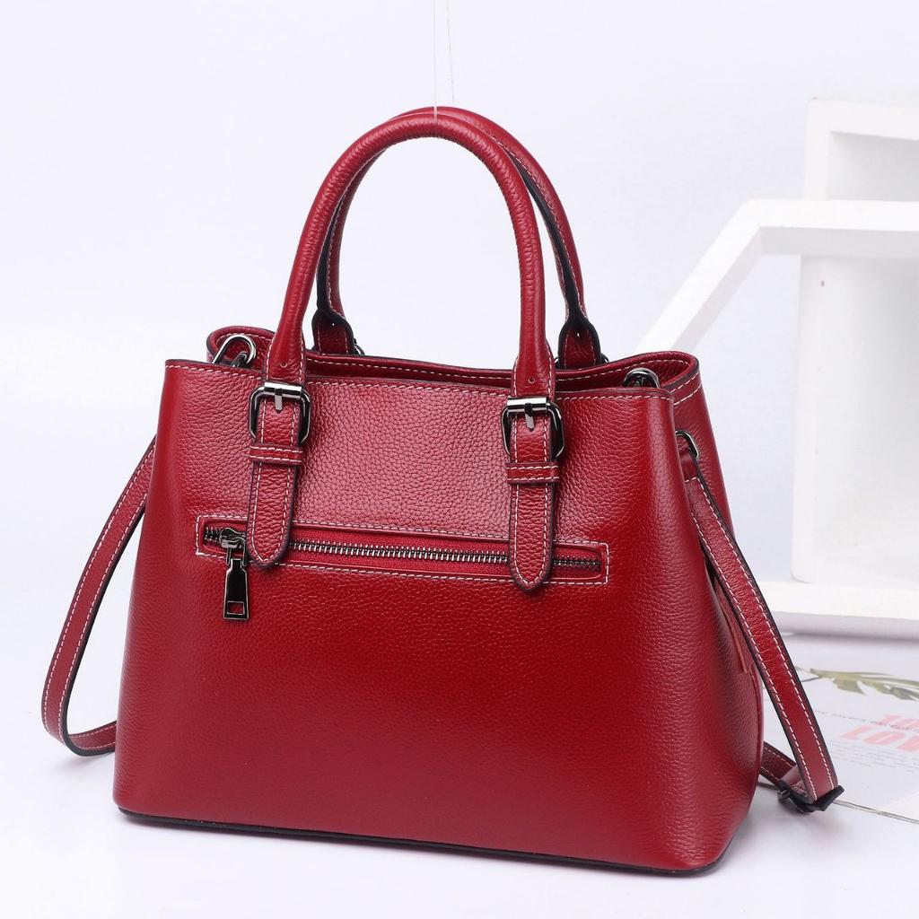 Cowhide Women's Bags, Handbags, One-shoulder Crossbody Women's Large Handbags, Large-capacity Multi-functional Commuter Shopping Bags