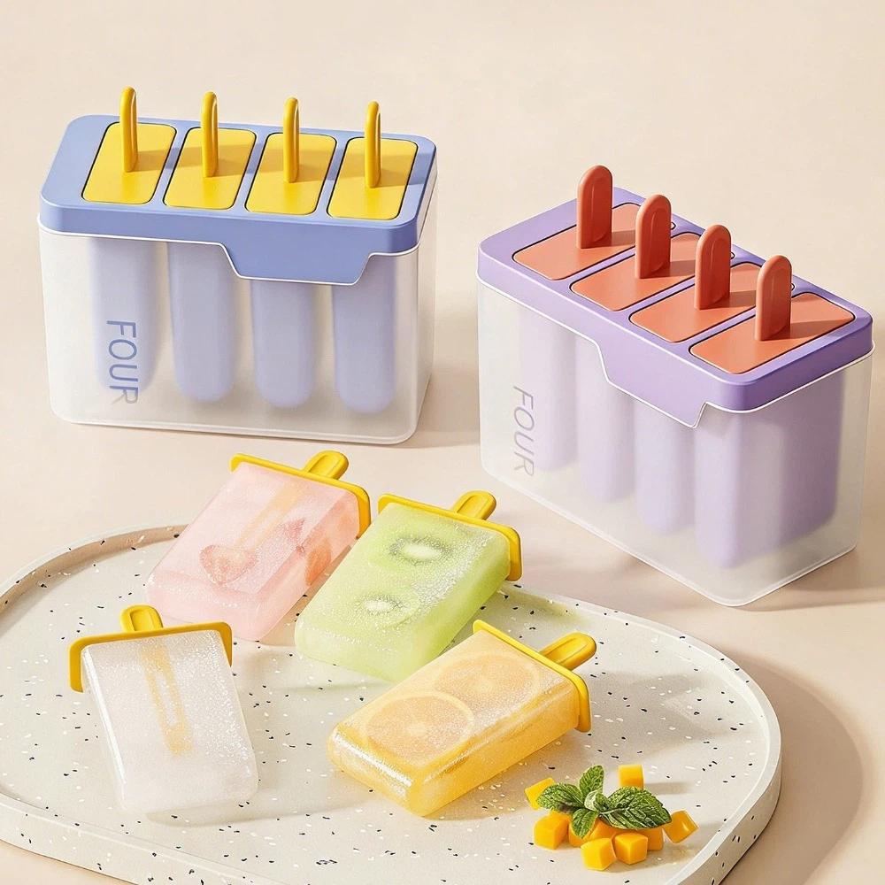 Kreatives Design Hausgemachte Eisbox Wiederverwendbare Eis am Stiel Form Würfelform Eiscreme Eis am Stiel Form Sommer