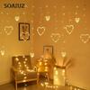 Led Heart Curtain String Lights Christmas Garland Fairy Lights 8 Modes Valentine Party Home Wedding Mariage New Year Decorations