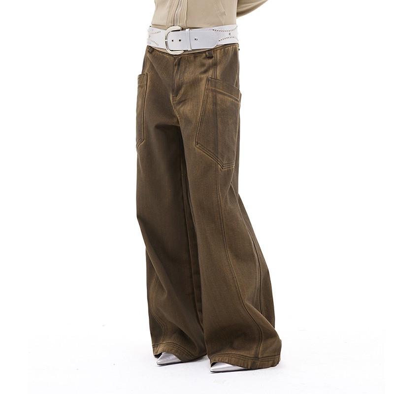 

Unisex Wide-Leg Distressed Retro Casual Pants with Big Pockets XXL