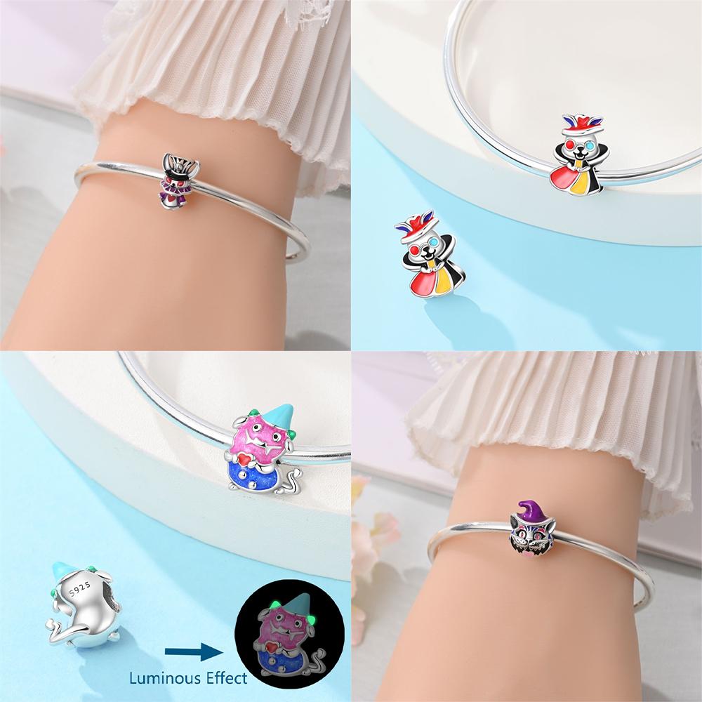 Original Copper Magic Series Colorful Rabbit Cat Funny Beads Fit Bracelet Valentines Gift Diy Jewelry Accessory Diy Making