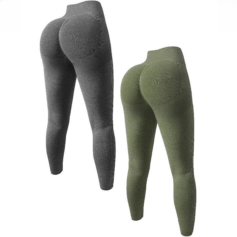 Şeftali Kalça Yoga Pantolonu: Kadın Yüksek Bel, Kalça Kaldırıcı, Dikişsiz, Dokuz Nokta Koşu Taytı