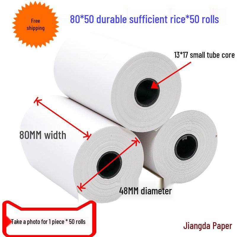 80mm Thermal Cash Register Paper for Kitchen, Takeaway & Hotel Ordering Devices - Three-Proof Quality 80x80 Rolls