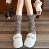 Spring Autumn Knitted Leg Warmers Women Girl Bowknot Long Calf Socks Solid Striped Stacked Socks Fashion Boot Cover Warm Socks