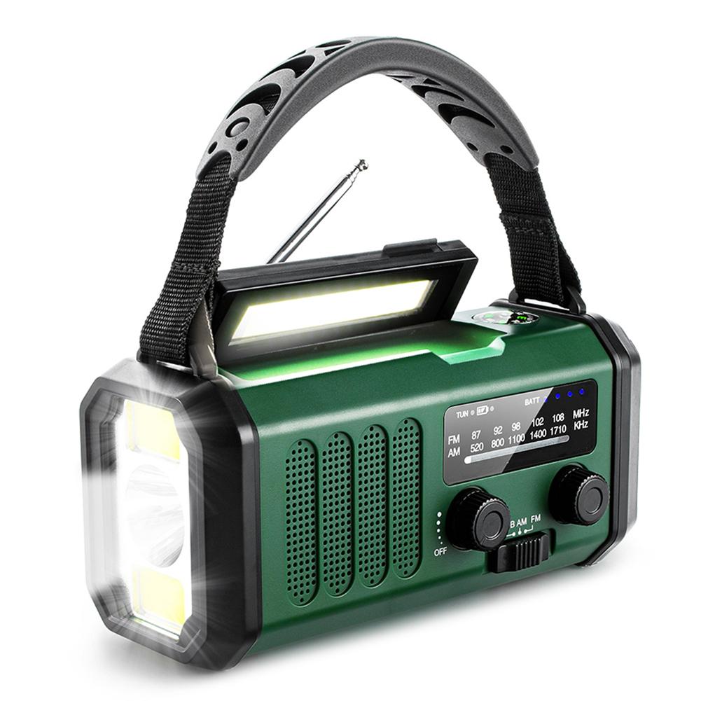 AM FM NOAA Weather Radio 10000mAh USB Charging Hand Crank Solar Radio Multifunctional Emergency Radio with Flashlight Power Bank