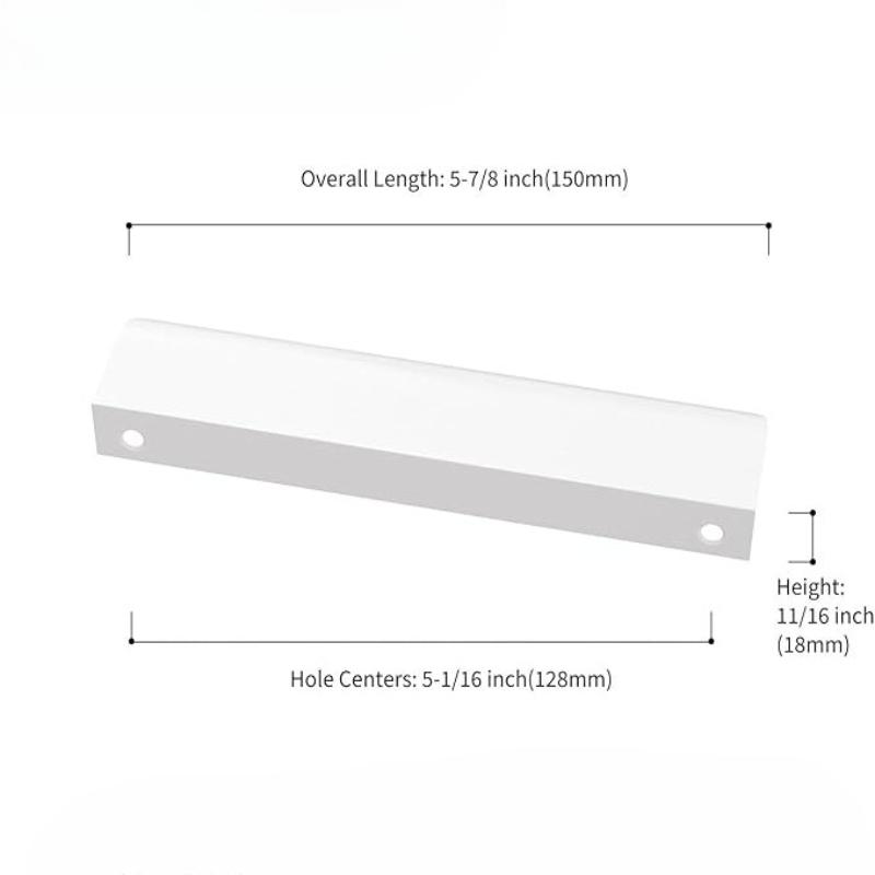 2-5Pack Kitchen Cabinet Handles White Finger Pulls for Cabinets Edge Pulls Kitchen Hardware for Dresser Drawers,Aluminum Alloy