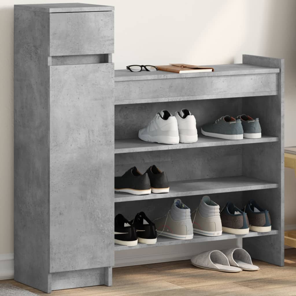 Vidaxl Schuhschrank, Beton Grau, 100,5X28X100 Cm