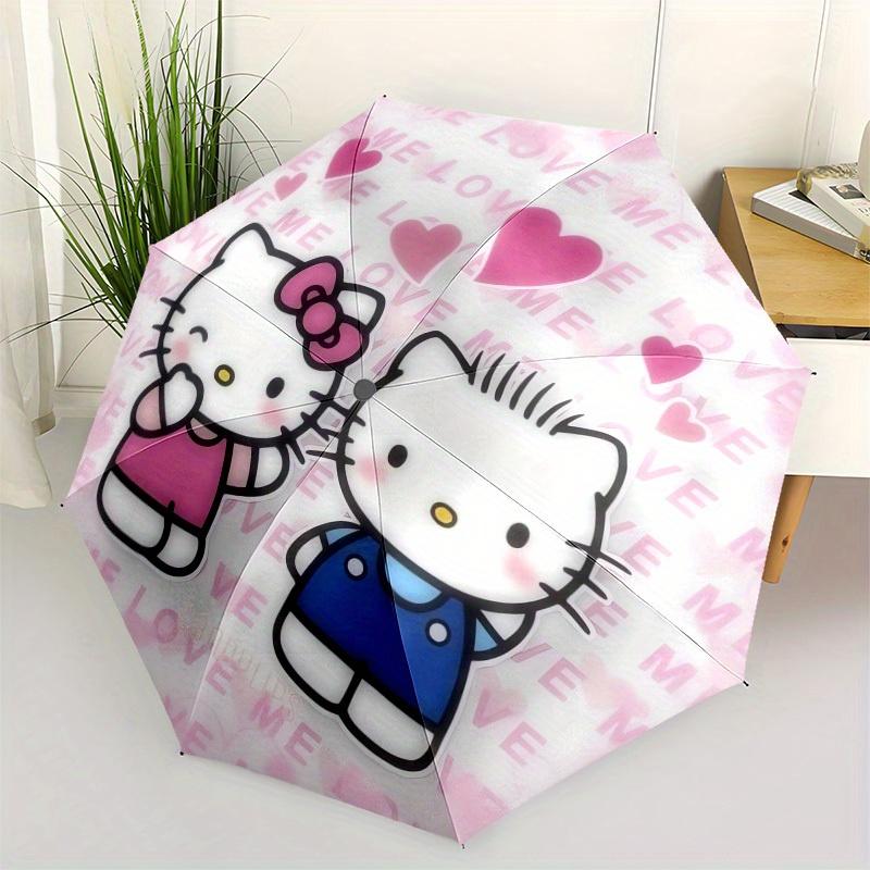 

1pc Hello Kitty Love Me Heart Umbrella with Plastic Handle,Suitable for All Seasons Home Travel Outdoor UmbrellaSanlio716