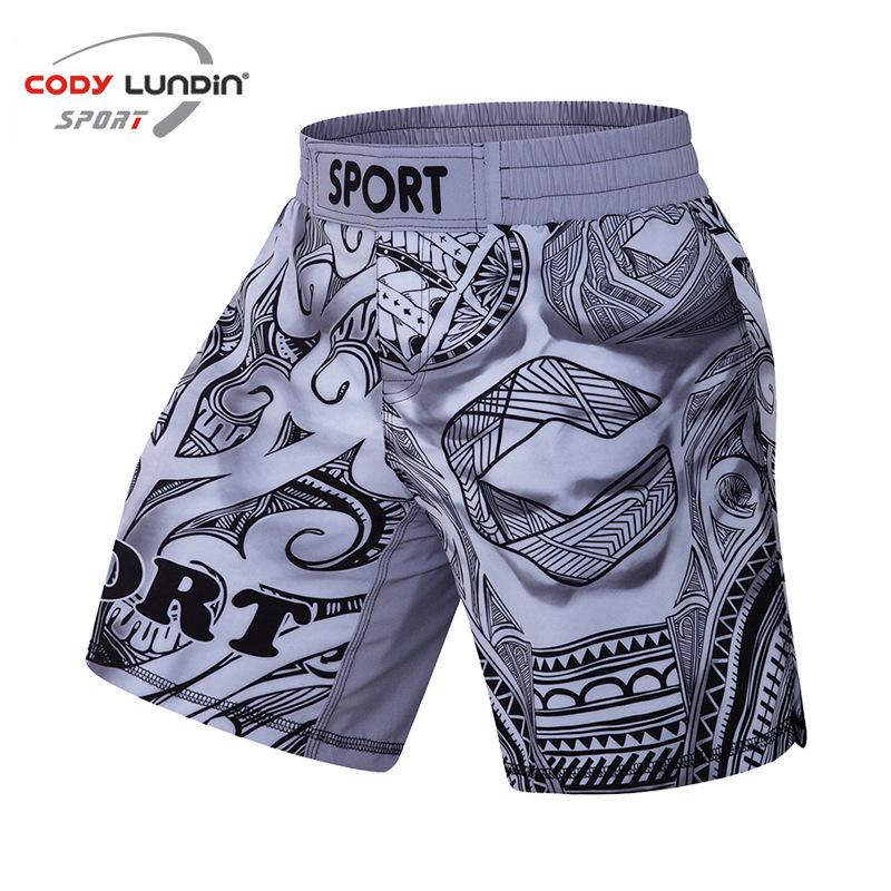Men's Digital Print Fight Training Shorts for Gym, Jiu-Jitsu, and Sanda