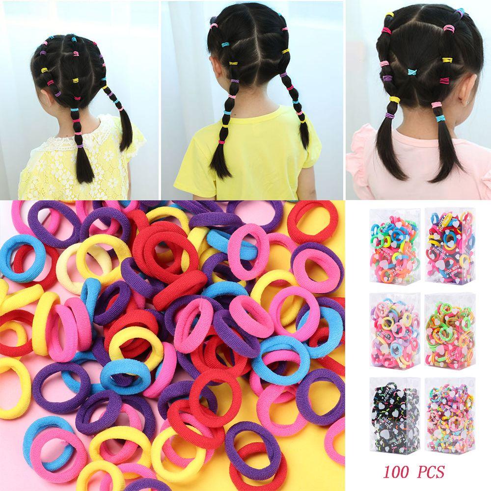 For Girls Kids Hair Accessories Scrunchie Soft Rubber Bands Ponytail Holder Elastic Hair Bands