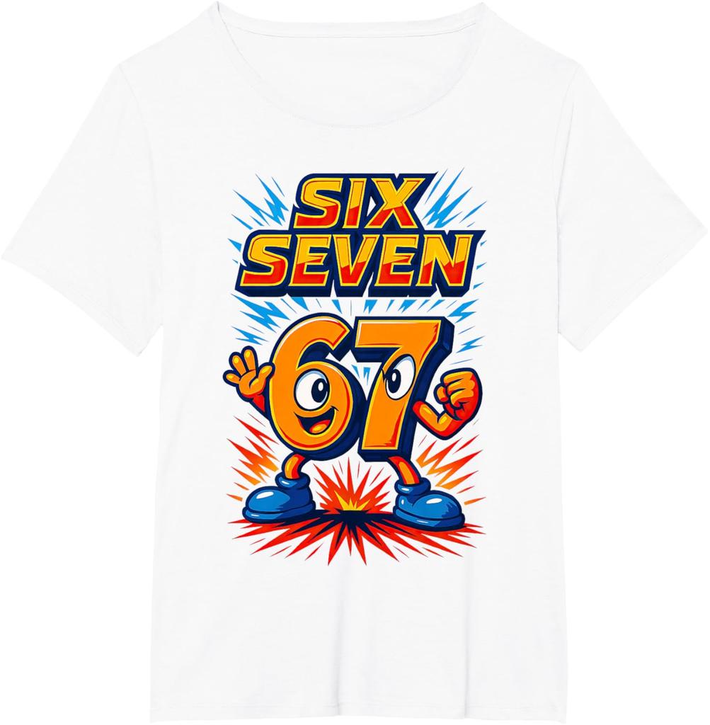 Modna Koszulka Dziecięca z Nadrukiem 67 Lato Krótki Rękaw Harajuku Streetwear Outdoor Casual Ubrania dla Chłopców Koszulka Koszulki dla Dziewczynek Top