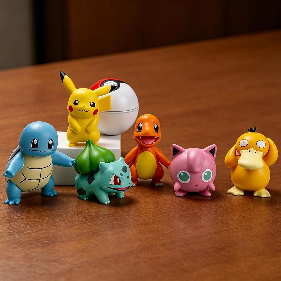 Sale 6PCS Anime Figures Mini Toy Models Charmander Psyduck Cute Collectible Dolls Kids Surprise Gift Exquisite In Stock