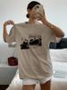 Women Summer T Shirt Vacation Wave Print Tee Casual Short Sleeve Crew Neck Top Trendy Comfortable Loose Top