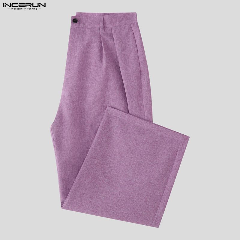 INCERUN 2PCS Men Long Sleeve Irregular Cropped Blazer and Long Pants Casual Loose Sets