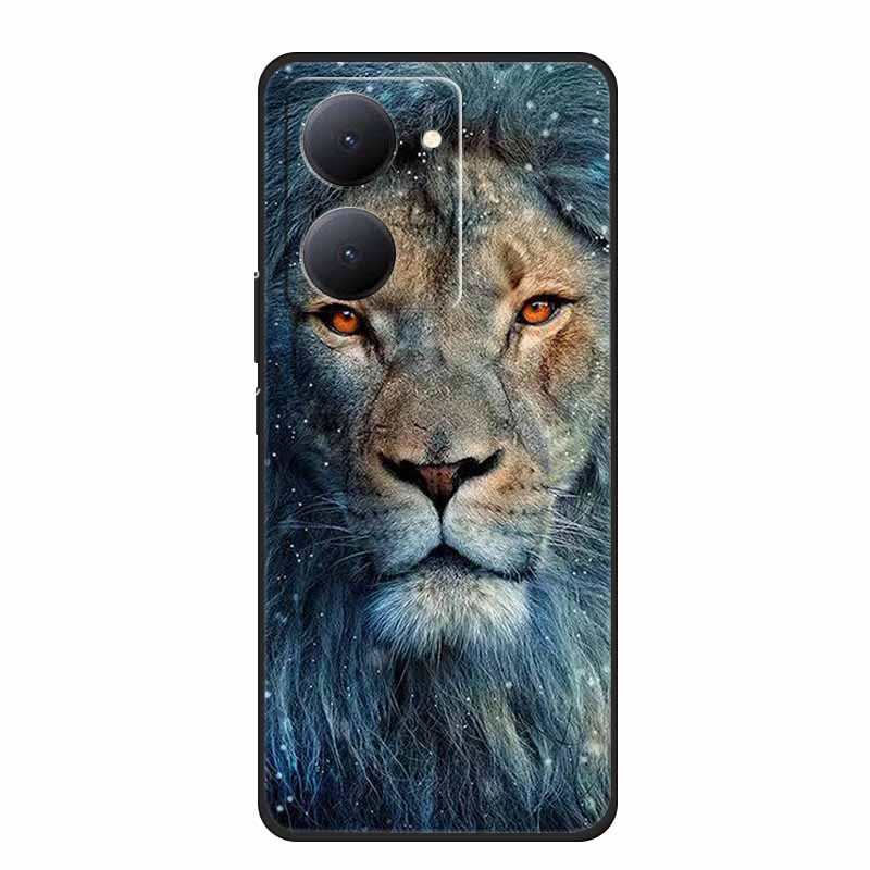 For VIVO Y36 Y78m Y27 5G Case Animals Soft Silicone Back Cover Phone Cases for VIVO Y27 5G VIVOY36 5G 6.64" Cool Wolf Cat Fundas