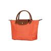 Longchamp Le Pliage Original Minimalist Commuter Logo Embossed Nylon Canvas And Leather Dumpling Tote Bag Small Women Tote Bag Orange 1621089P85