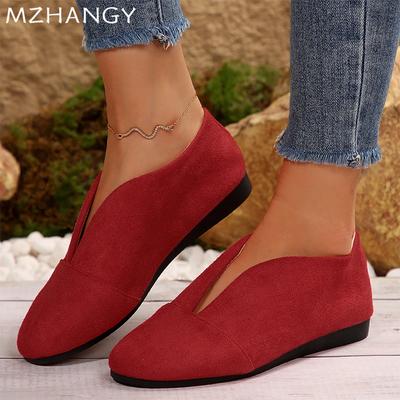 Fashion Women Flats Loafers Shoes Suede Designer Casual Sneakers Woman 2024 Trend Winter Walking Shoes Cozy Dress New Mujer Zapatillas
