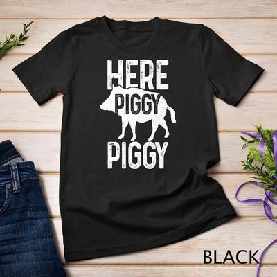 Hier Schweinchen Schweinchen Lustiger Eber Eber Schwein Jagd Jäger Geschenk Unisex T-Shirt