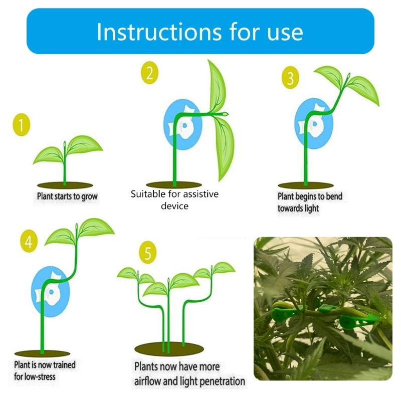Gardening Training Clips Adjustable Plant Support System for Vine Vegetables 360 Degree Bendable Design Plastic Plant Clips